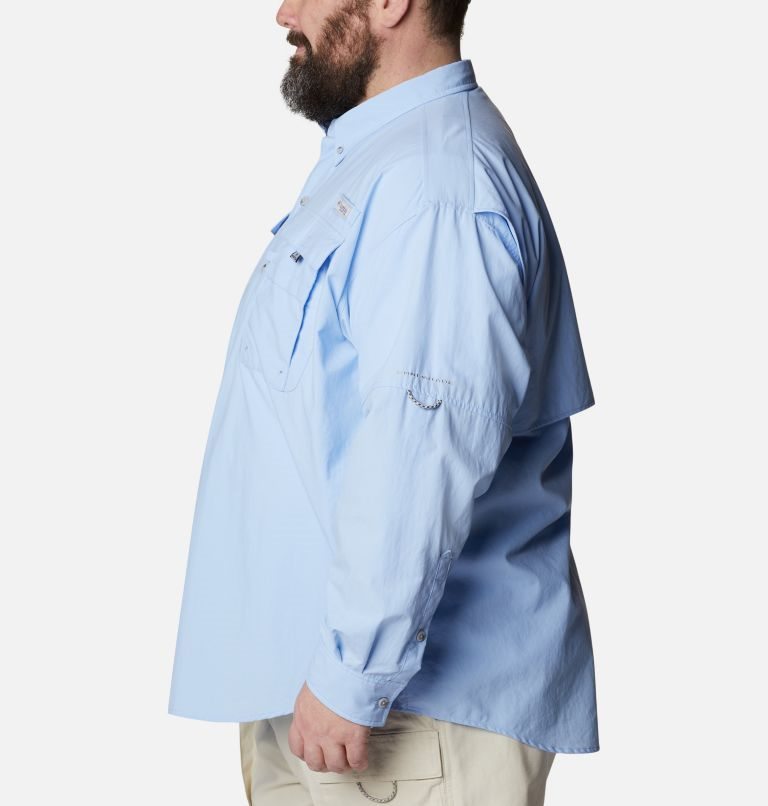Men's Columbia PFG Bahama II Long Sleeve Shirts Light Blue | Plus Size CA-ELC56